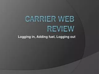 Carrier Web Review