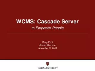 WCMS: Cascade Server