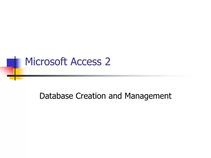 microsoft access 2