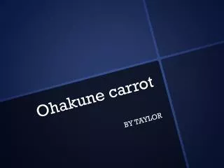 Ohakune carrot