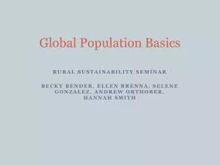 Global Population Basics