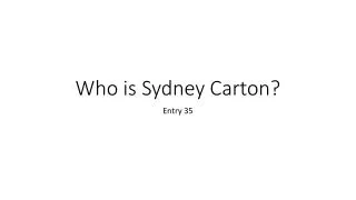 Who is Sydney Carton?