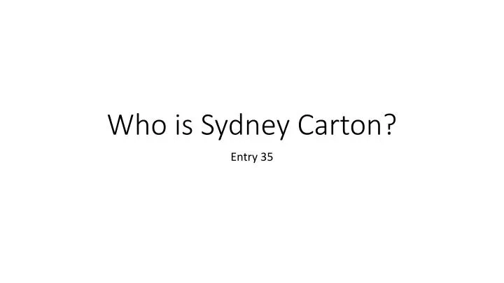 who is sydney carton