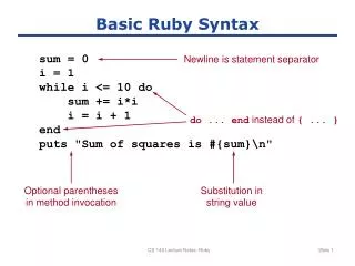 Basic Ruby Syntax