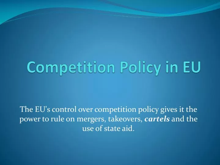 competition policy in eu