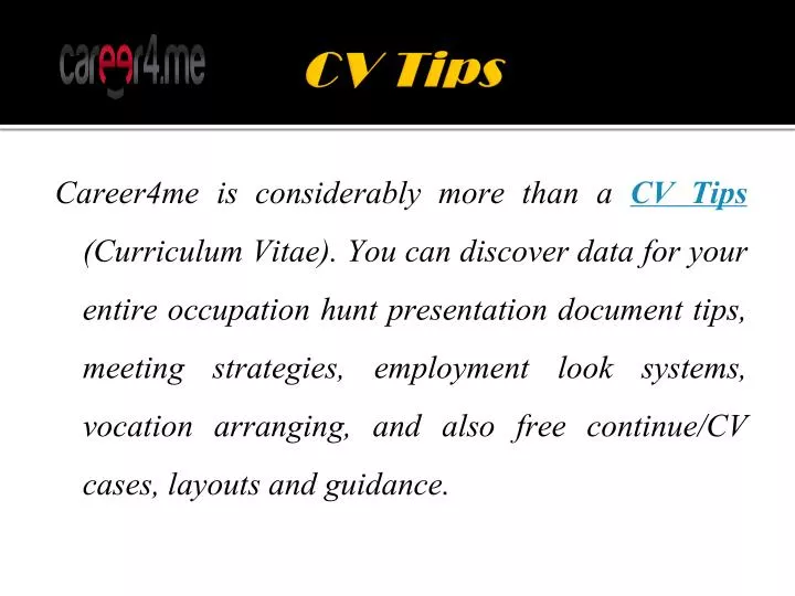 cv tips
