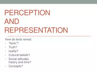 Perception and representation
