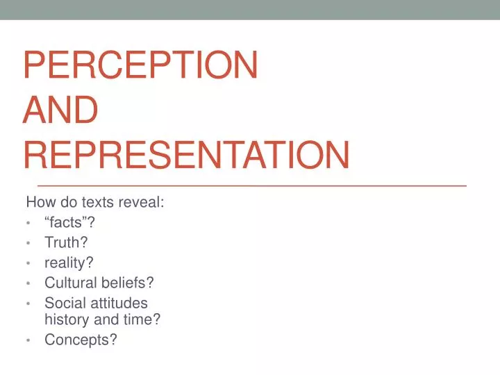 perception and representation
