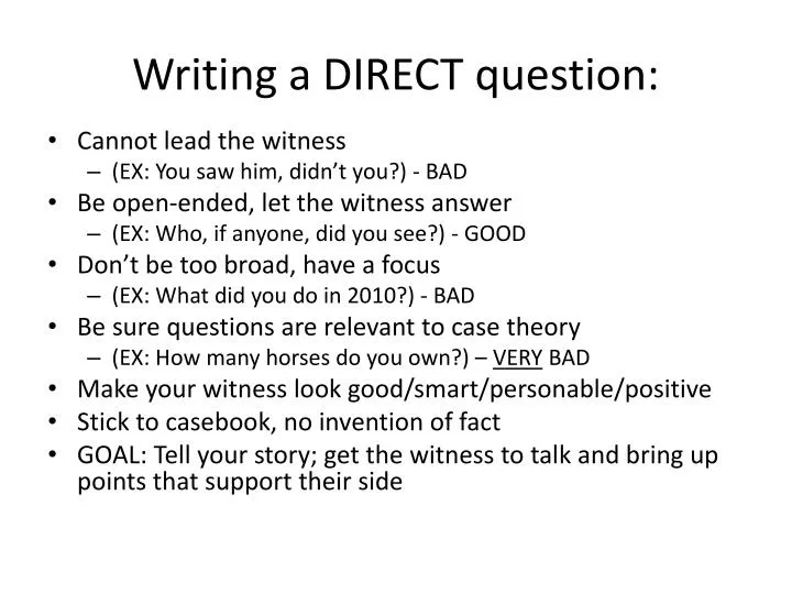 writing a direct question