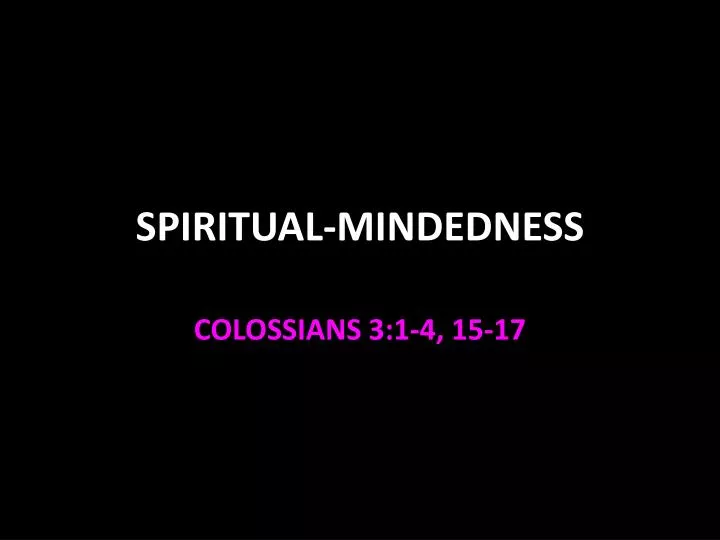 spiritual mindedness