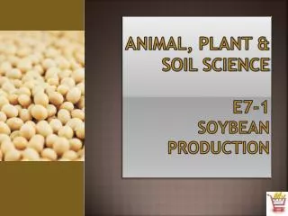 Animal, Plant &amp; Soil Science E7-1 Soybean Production