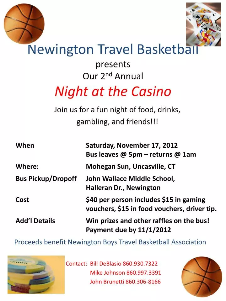 newington travel basketball presents our 2 nd annual night at the casino