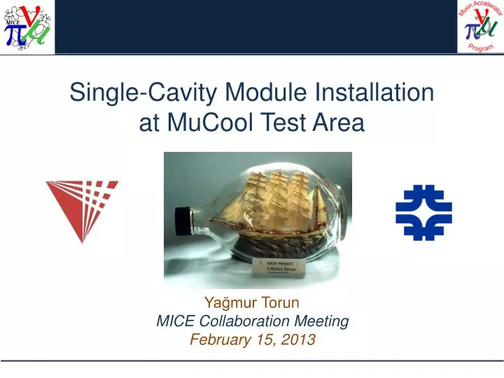 single cavity module installation at mucool test area