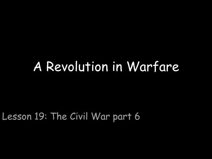 a revolution in warfare