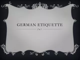 German Etiquette