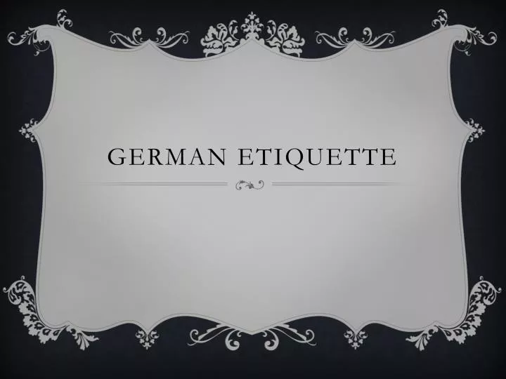 german etiquette