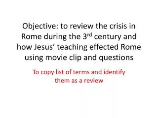 To copy list of terms and identify them as a review