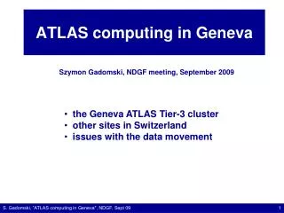 ATLAS computing in Geneva