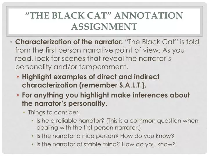 the black cat annotation assignment