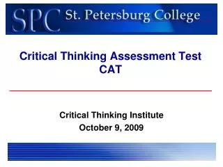 Critical Thinking Assessment Test CAT