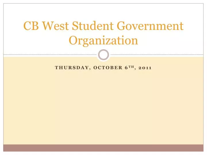 cb west student government organization