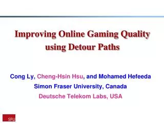 Improving Online Gaming Quality using Detour Paths