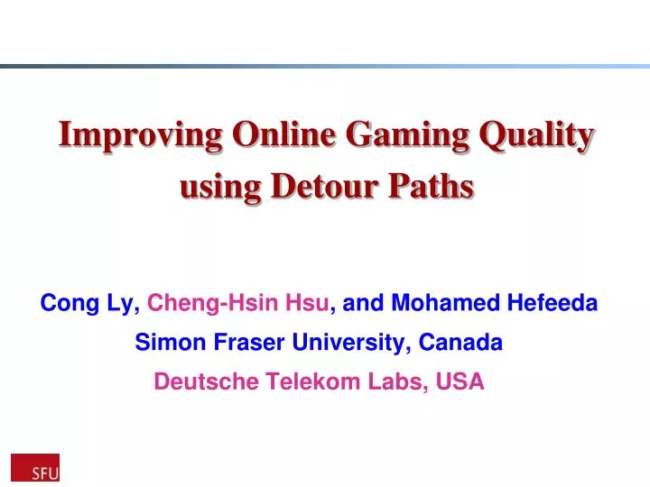 improving online gaming quality using detour paths