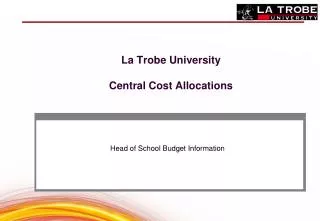 La Trobe University Central Cost Allocations