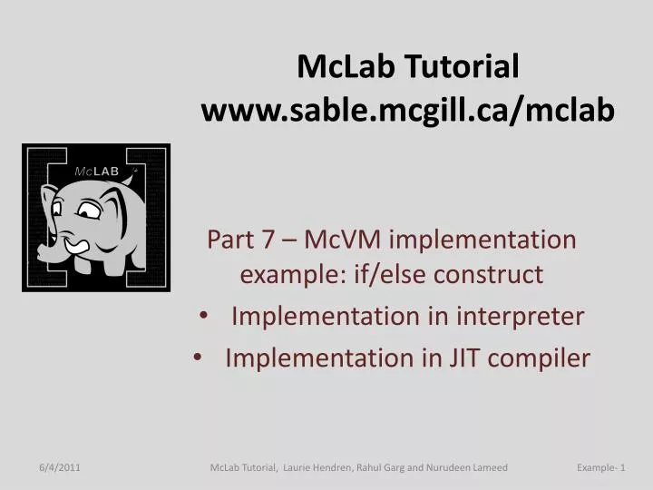 mclab tutorial www sable mcgill ca mclab