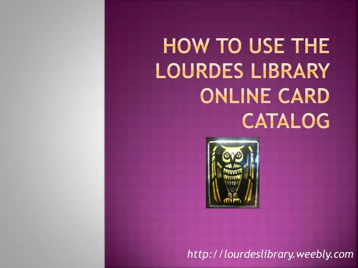 how to use the lourdes library online card catalog