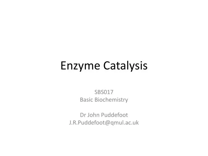 enzyme catalysis