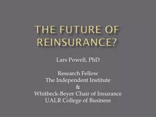 The future of reinsurance?