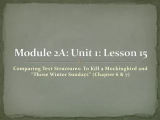 Module 2A: Unit 1: Lesson 15