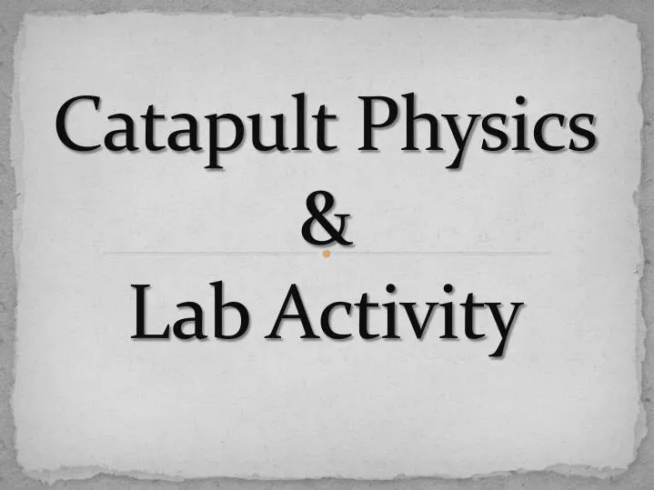 catapult physics lab activity
