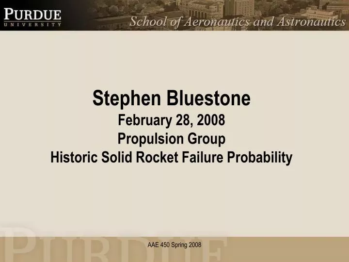 stephen bluestone february 28 2008 propulsion group historic solid rocket failure probability