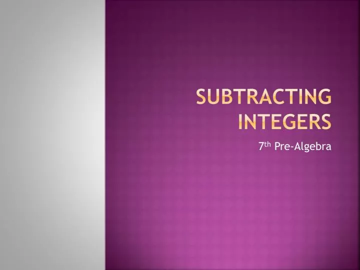 subtracting integers