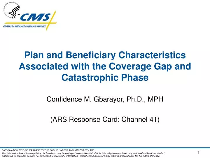 plan and beneficiary characteristics associated with the coverage gap and catastrophic phase