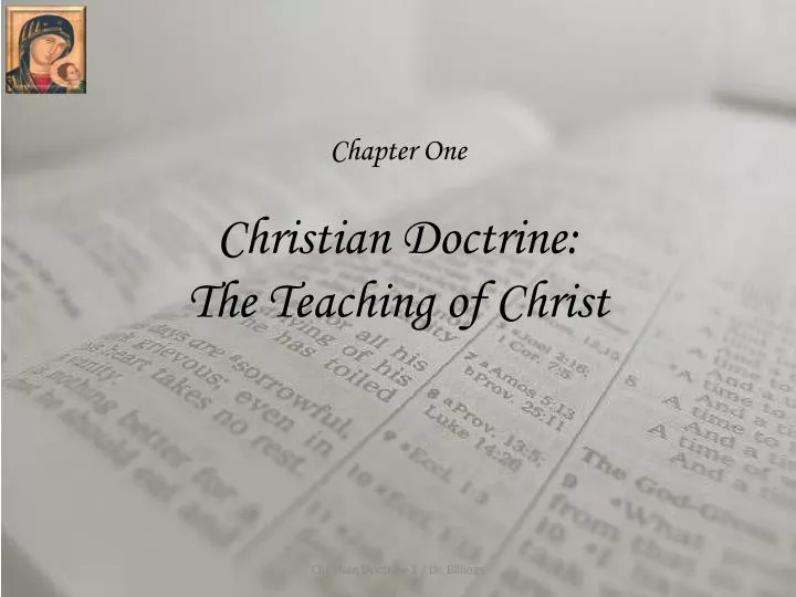 chapter one christian doctrine the teaching of christ