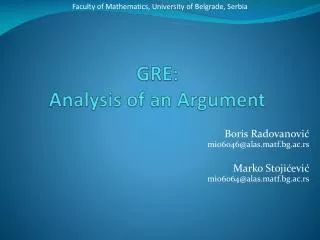 gre analysis of an argument