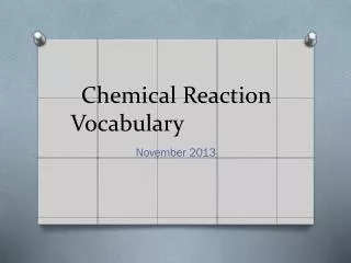 Chemical Reaction Vocabulary
