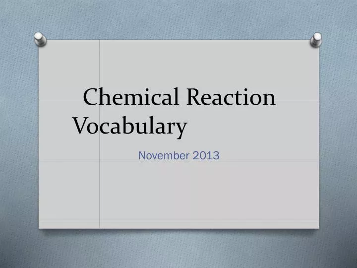 chemical reaction vocabulary