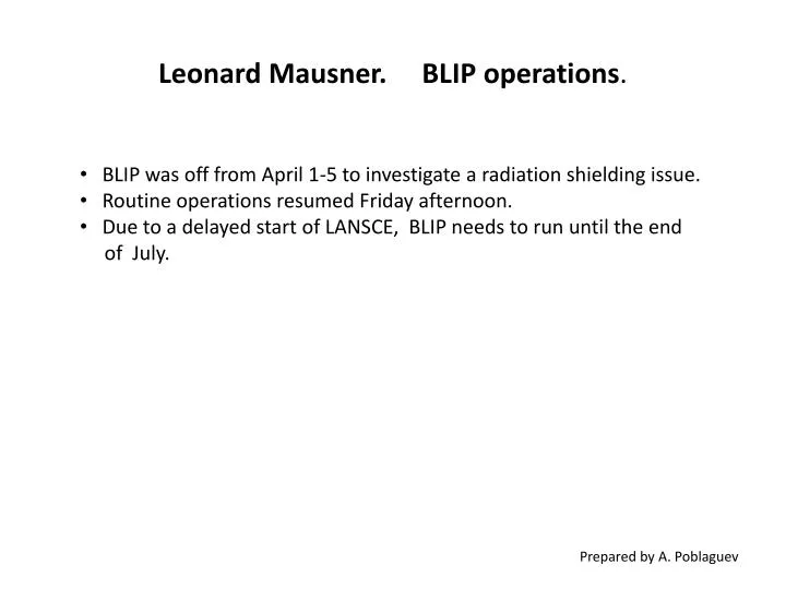 leonard mausner blip operations