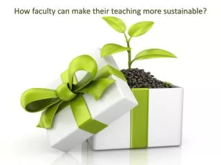 How faculty can make their teaching more sustainable?