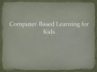 computer based learning for kids