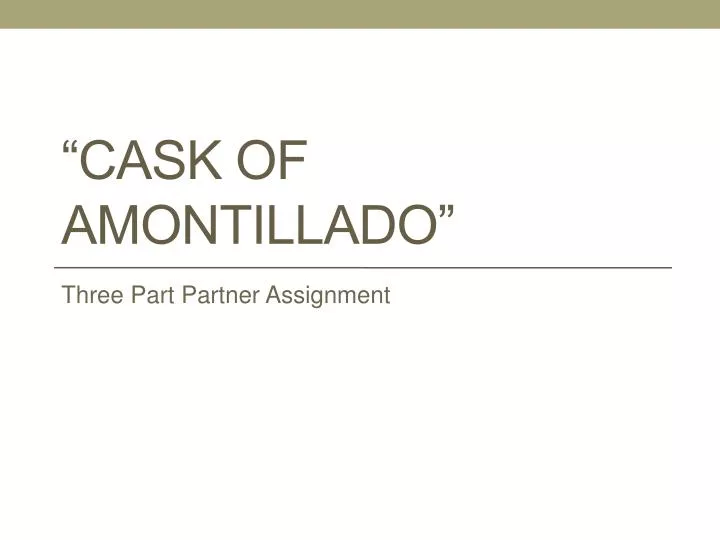 cask of amontillado