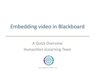 Embedding video in Blackboard