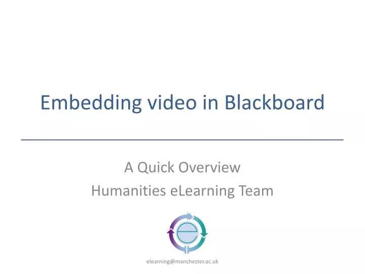 embedding video in blackboard