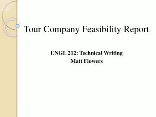 Tour Company F easibility R eport
