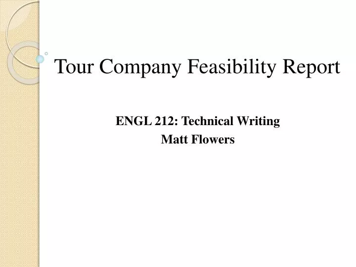 tour company f easibility r eport