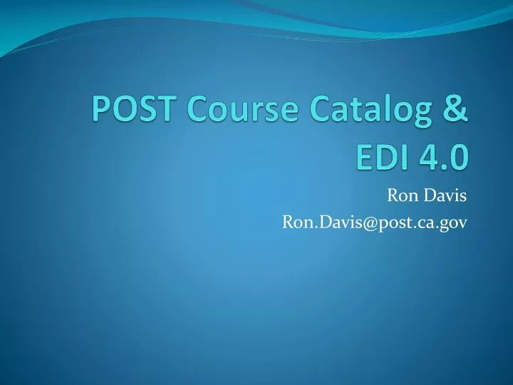 post course catalog edi 4 0
